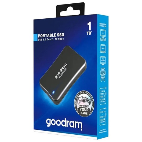 GOODRAM Externe HL200 SSD PORTABLE USB-C, 1 To – Kouba Computer
